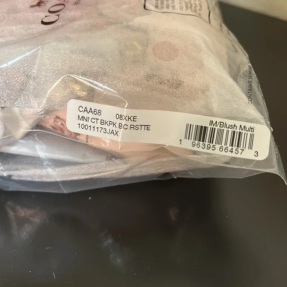 Coach NWT Mini Court Backpack Bag Charm With Rosette Print - Picture 8 of 12